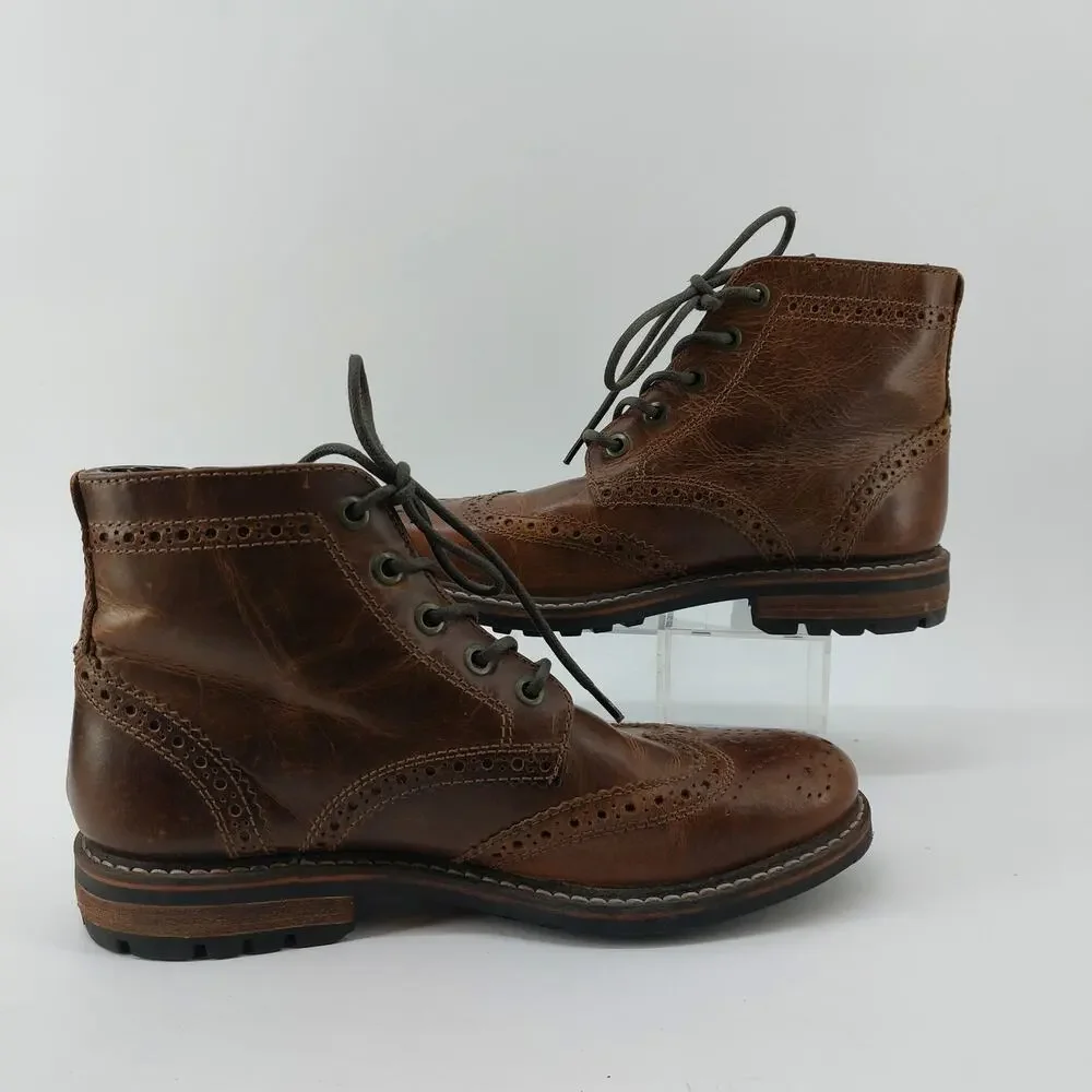 Crevo Speakeasy Memory Chestnut Lace Up Leather Boots Sz 11